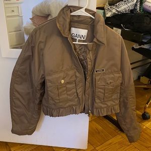 NWOT Ganni Cropped Bomber